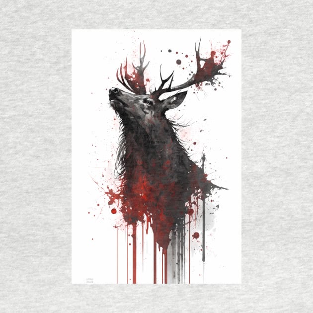 Ink Painting of An Elk by TortillaChief